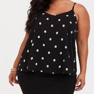Torrid Black & White Polka Dot Swing Cami